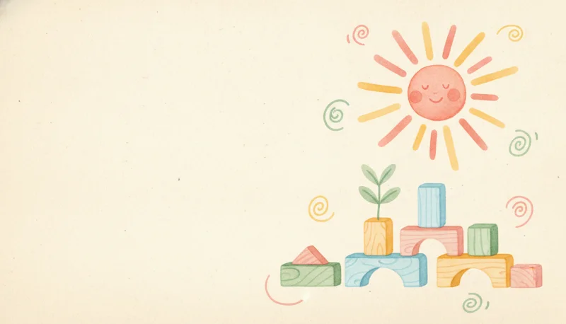 Building blocks and sun — playful documentation for childcare